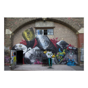Graffiti op Stadtbahnbogen, Wien Österreich Perfect Poster