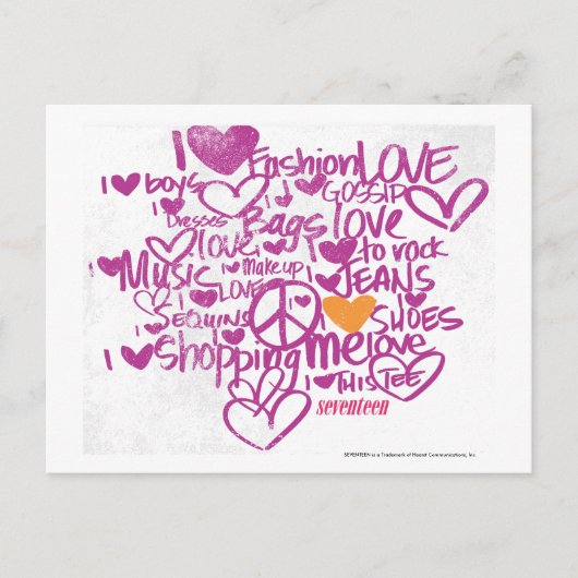 Graffiti Oranje/Paars Briefkaart (Voorkant)