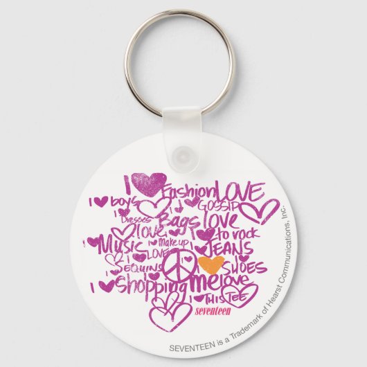 Graffiti Oranje/Paars Sleutelhanger (Voorkant)