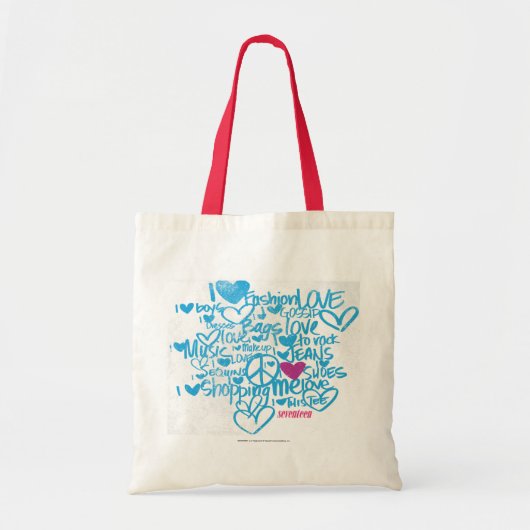 Graffiti Paars/Aqua Tote Bag (Voorkant)
