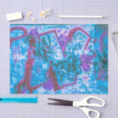 Graffiti Paars Blue Urban Street Pained Wall Art Tissuepapier (Craft)