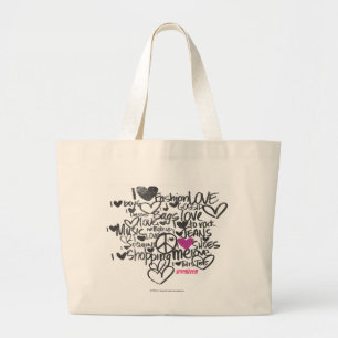 Graffiti Paars Grote Tote Bag