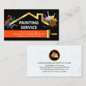 Graffiti Paint Splatter Gold Home Brush Visitekaartje (Voorkant / Achterkant)