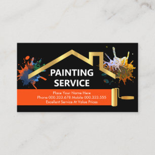 Graffiti Paint Splatter Gold Home Brush Visitekaartje