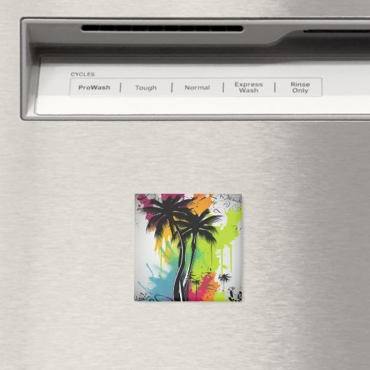 Graffiti palmboom magneet (Insitu (Vaatwasser))