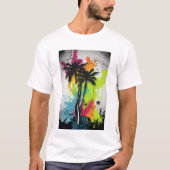 Graffiti palmboom t-shirt (Voorkant)