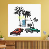 Graffiti Palms Low Rider Canvas Afdruk (Insitu (Woonkamer))