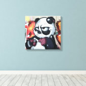 Graffiti Panda-Beer Canvas Afdruk (Insitu (Houten vloer))