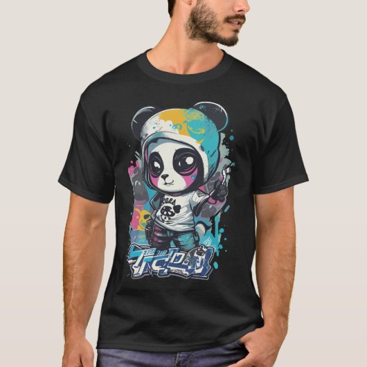 Graffiti Panda cool design T-shirt (Voorkant)
