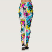 Graffiti patroon met neon kleuren en stedelijke gr leggings (Achterkant)