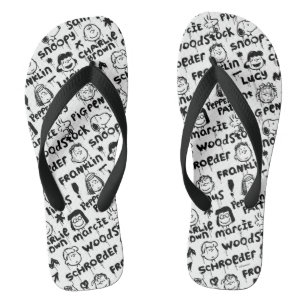 Graffiti-patroon pindaktekens teenslippers