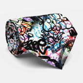 Graffiti Patroon  Stropdas (Opgerold)