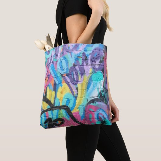 Graffiti Pattern Canvas tas (Dichtbij)