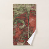 Graffiti peint Grunge Automne Rouge Vert rouille (Serviette à main)