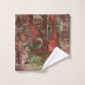 Graffiti peint Grunge Automne Rouge Vert rouille (Gant de toilette)