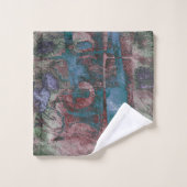 Graffiti peint Grunge | Taupe bleu rouille (Gant de toilette)