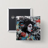 Graffiti Pin Vierkante Button 5,1 Cm (Voorkant /achterkant)