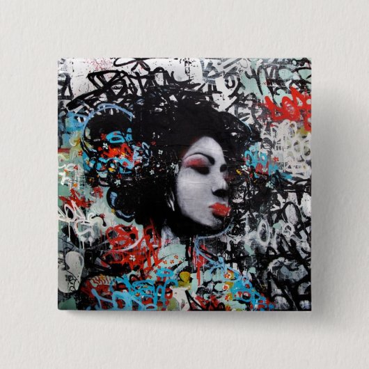 Graffiti Pin Vierkante Button 5,1 Cm (Voorkant)