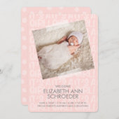 Graffiti Pink Baby Birth Announcard Aankondiging (Voorkant / Achterkant)