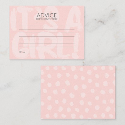 Graffiti Pink Baby shower carte conseil pour maman (Devant / Derrière)