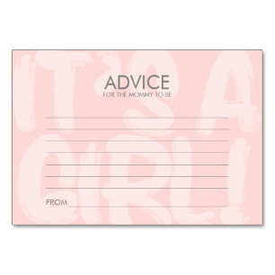 Graffiti Pink Baby shower carte conseil pour maman