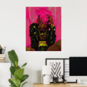 Graffiti Pink Punk sur mesure Poster avec AR Ele (Bureau à domicile)