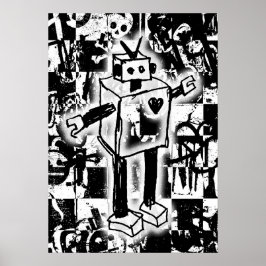 graffiti-Poster voor robots Poster