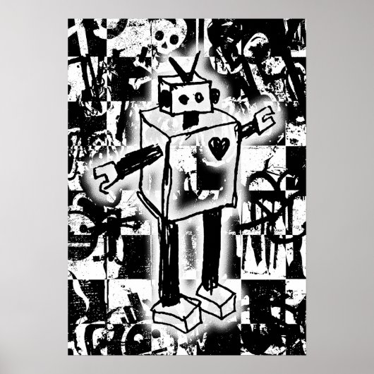 graffiti-Poster voor robots Poster (Voorkant)