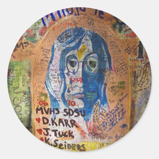 Graffiti - Praag Ronde Sticker (Voorkant)