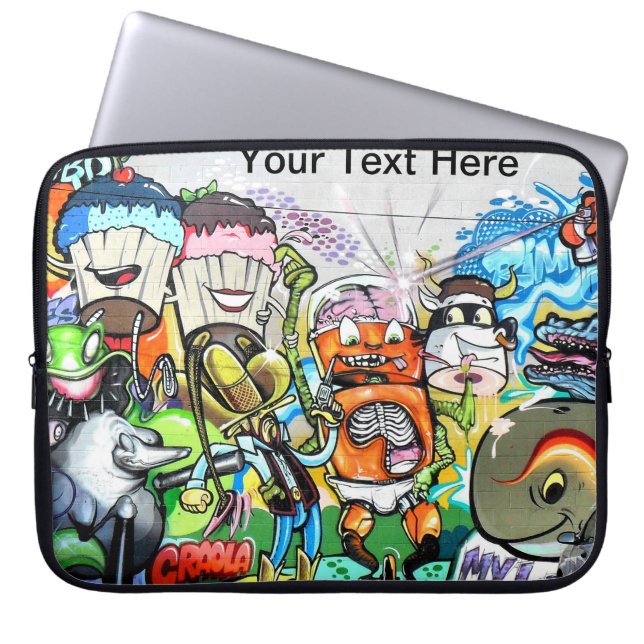Graffiti Pret Laptop Sleeve (Voorkant)