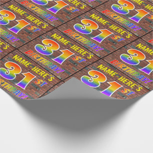 Graffiti Rainbow 31ST BIRTHDAY! en aangepaste naam Cadeaupapier