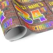 Graffiti Rainbow Kijk 34th BIRTHDAY! en aangepaste Cadeaupapier (Rol Hoek)