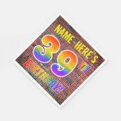 Graffiti Rainbow Kijk 39th BIRTHDAY! + Aangepaste  Servet (Hoek)