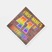 Graffiti Rainbow Kijk 41ST BIRTHDAY! + Aangepaste Servet (Hoek)