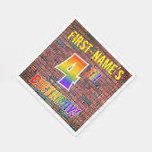 Graffiti Rainbow Kijk 4E BIRTHDAY! + Aangepaste na Servet (Hoek)