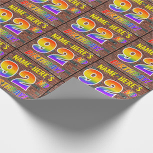Graffiti Rainbow Kijk 92e BIRTHDAY! en aangepaste Cadeaupapier