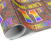 Graffiti Rainbow Look 11E VERJAARDAG! & Aangepaste Cadeaupapier (Rol Hoek)
