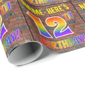 Graffiti Rainbow Look 12E VERJAARDAG! & Aangepaste Cadeaupapier (Rol Hoek)