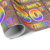 Graffiti Rainbow Look 30E VERJAARDAG! & Aangepaste Cadeaupapier (Rol Hoek)