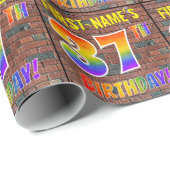 Graffiti Rainbow Look 37E VERJAARDAG! & Aangepaste Cadeaupapier (Rol Hoek)