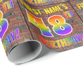 Graffiti Rainbow Look 48E VERJAARDAG! & Aangepaste Cadeaupapier (Rol Hoek)