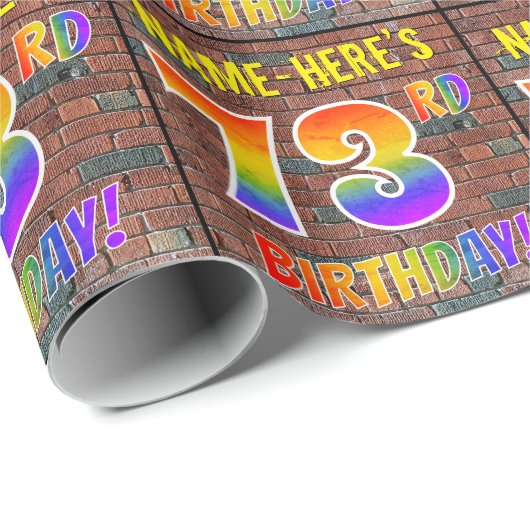 Graffiti Rainbow Look 73E VERJAARDAG! & Aangepaste Cadeaupapier (Rol Hoek)