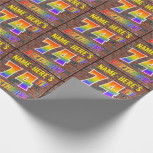 Graffiti Rainbow Look 74E VERJAARDAG! & Aangepaste Cadeaupapier
