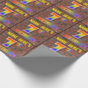 Graffiti Rainbow Look 7E VERJAARDAG! & Aangepaste  Cadeaupapier