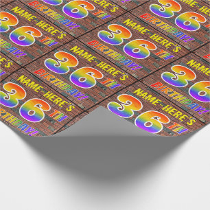 Graffiti Regenboog Look 36ste VERJAARDAG! & Aangep Cadeaupapier