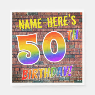Graffiti Regenboog Look 50ste VERJAARDAG! + Aangep Servet