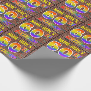 Graffiti Regenboog Look 60ste VERJAARDAG! & Aangep Cadeaupapier