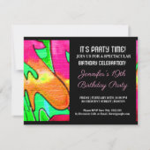 Graffiti rose lettres Abstraites Invitation d'anni (Devant)