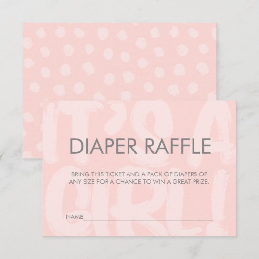 Graffiti roze Baby shower Diaper Raffle Ticket Kaart (Voorkant / Achterkant)