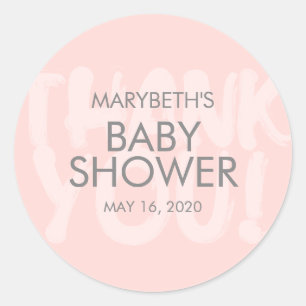 Graffiti roze Baby shower Favor Sticker